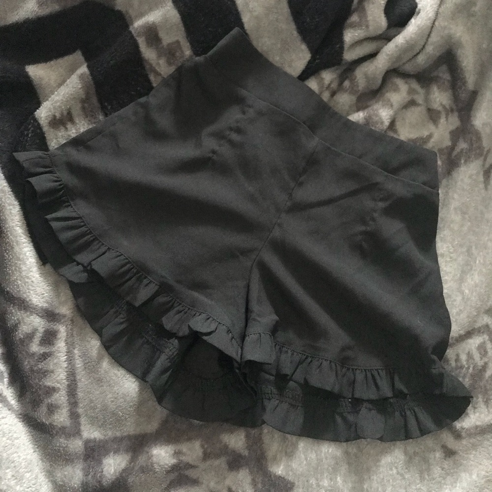 Black silk shorts